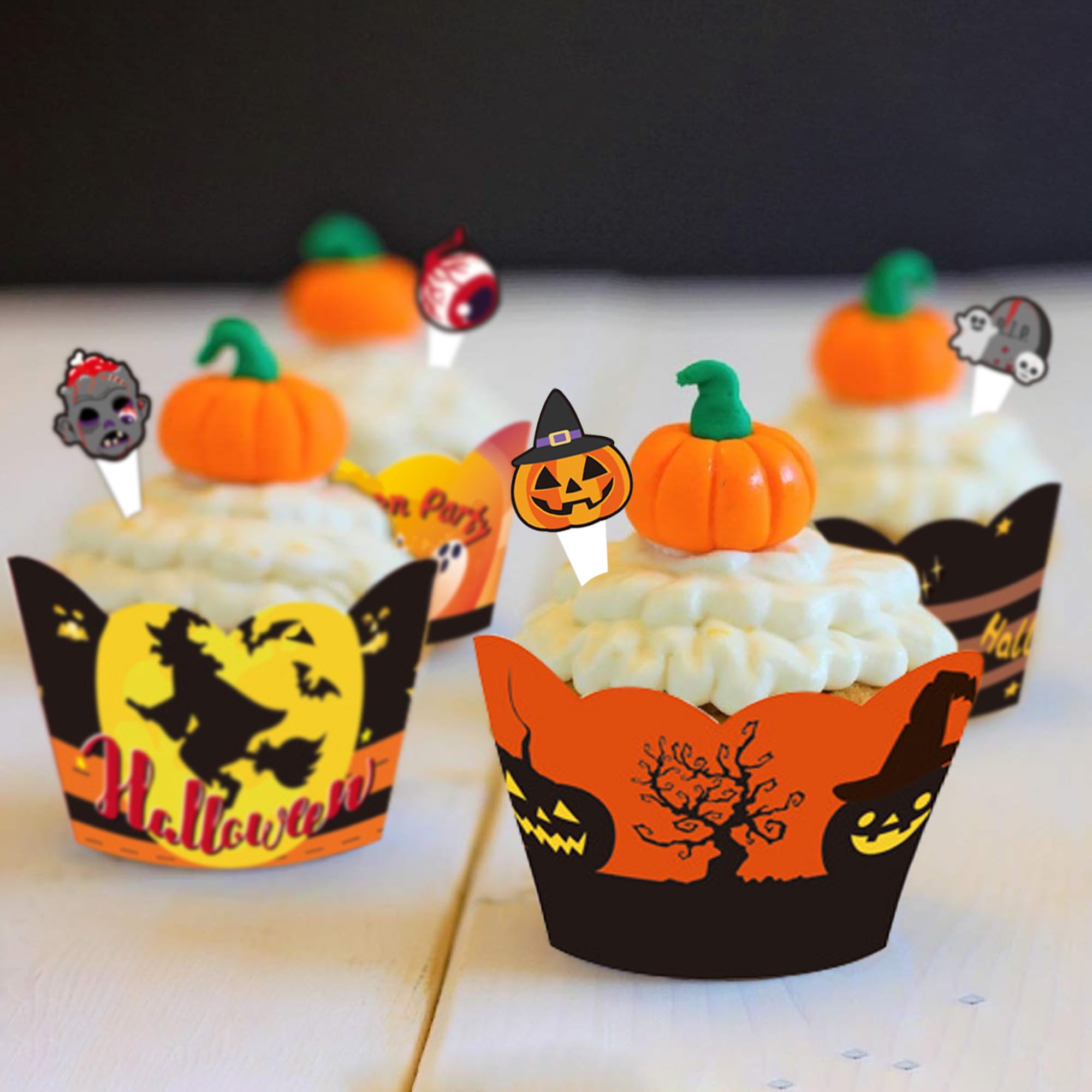 ハロウィン♡トースト&カップ Amazon.co.jp: ハロウィンカップケーキトッパー ラッパーセット